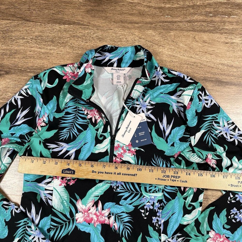 NWT TOMMY BAHAMA Golf Tennis S Long Sleeve Shirt 1/4 Zip Popover Top‎ TROPICAL - Picture 4 of 9